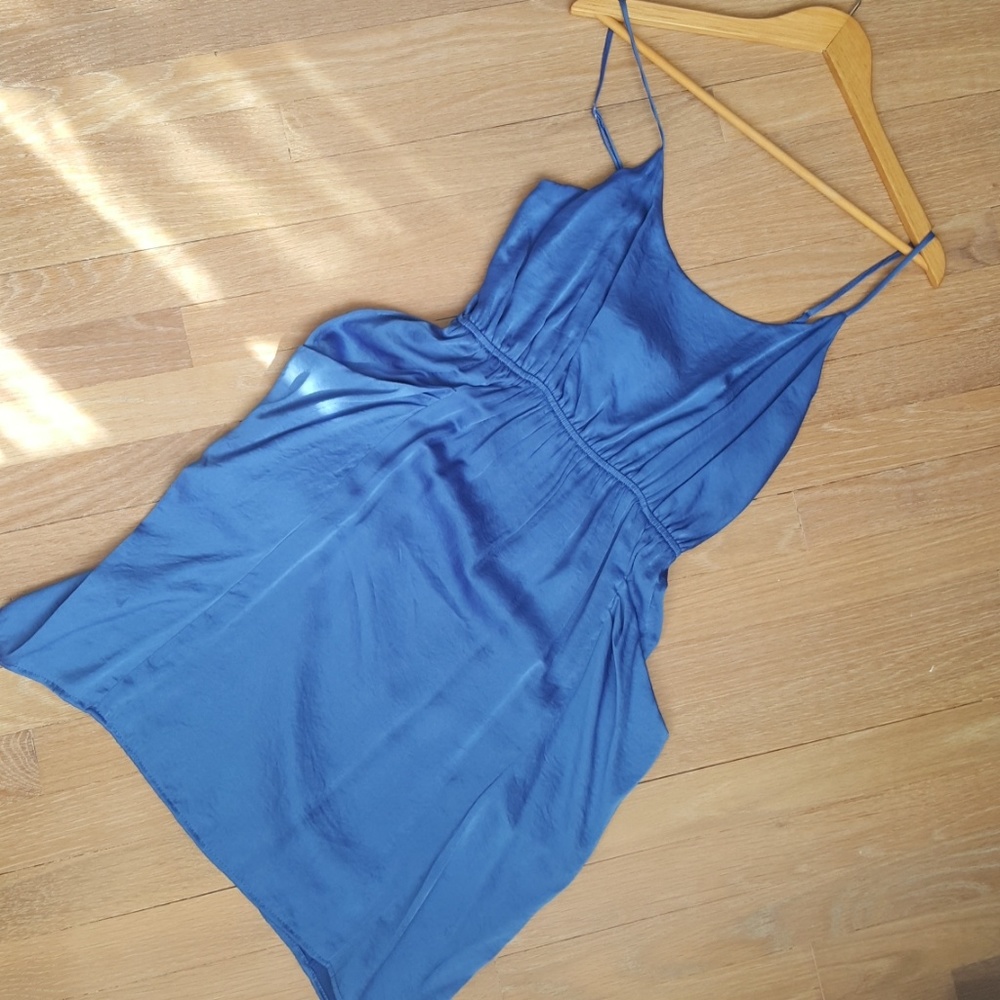 KLD Signature Blue satin dress